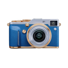 Compact digital camera front isolated on transparent background.