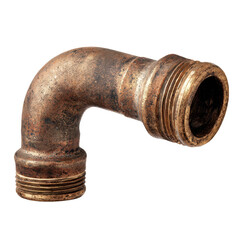 copper pipe bend tiny isolated on transparent background 