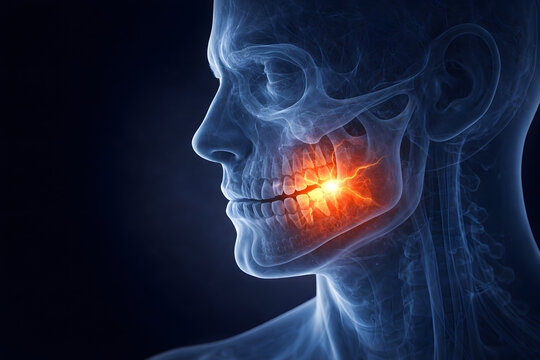 X-ray Image of Jaw Pain and Facial Skeleton