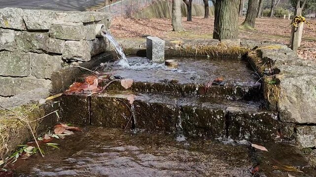 群馬県青木湖　みかげ原展望地の湧水
