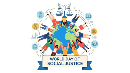 Diverse people around the world unite for world day of social justice equality and human rights
