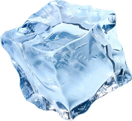 Obraz premium Isolated Realistic Ice Cube on Transparent Background (PNG)