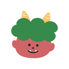 手描きの赤鬼のイラスト