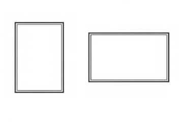 Minimal frames on a transparent background, providing a versatile template for photos, text, or graphic layouts