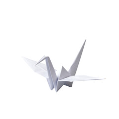 White Paper Origami Crane in Flight