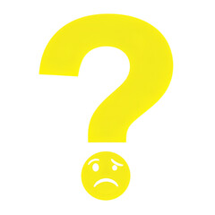 Yellow Question Mark With Sad Face Emoji
