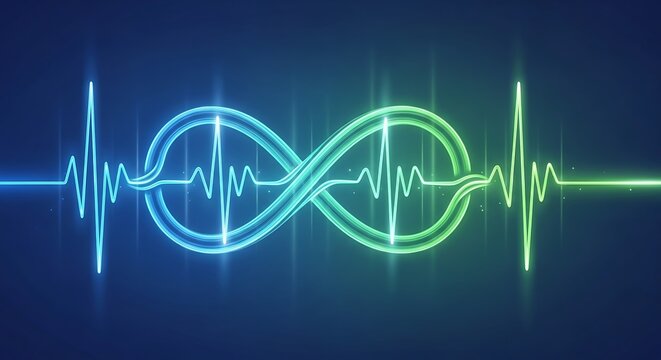 Abstract infinity symbol heartbeat pulse graphic design digital art