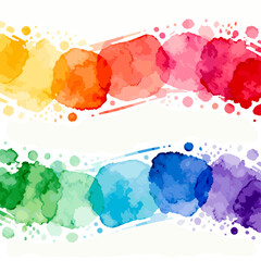 Obraz premium [Vector EPS]Colorful watercolor brush strokes creating a vibrant rainbow pattern