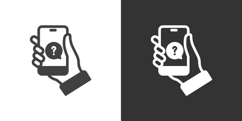 Mobile Support icon. Solid glyph series icon