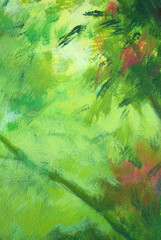 Oil painting patterned wallpaper