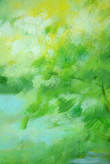 Oil painting patterned wallpaper