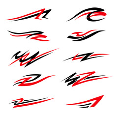 Dynamic racing stripes car sticker design vector Illustration