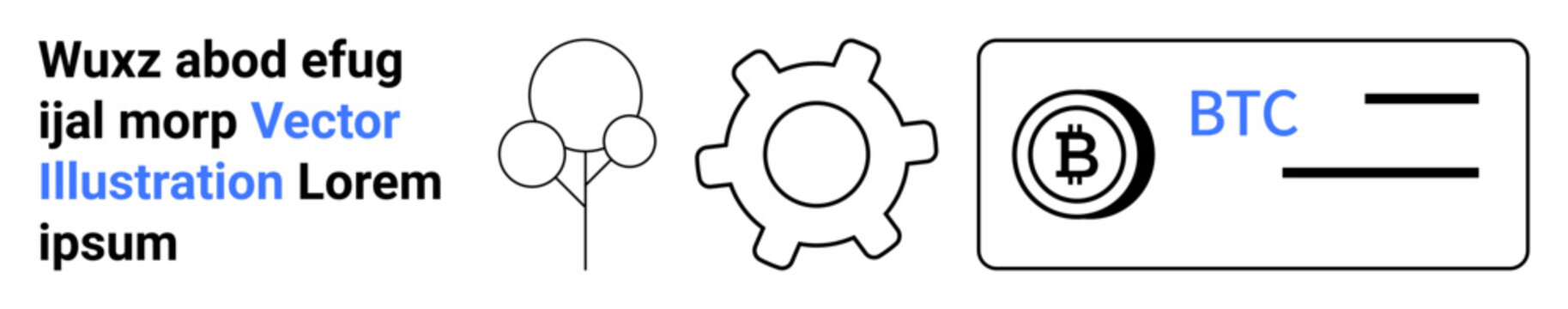 Cryptocurrency, blockchain, finance, digital wallets, technology, cryptocurrency trading. Abstract Bitcoin wallet icon, cogwheel balloon design. Cryptocurrency and blockchain concept