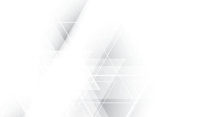 Abstract white and gray color, modern design stripes background with geometric shape and glowing light. Vector illustration.