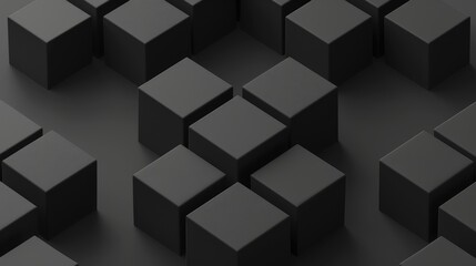 Obraz premium A close-up view of dark, geometric cubes arranged in a structured pattern.