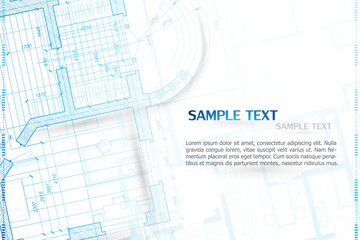 Architectural background. Building construct plan. Interior design sketch draw. Home floor architect pattern. Office reconstruction project. Abstract technology illustration. Vector blueprint.
