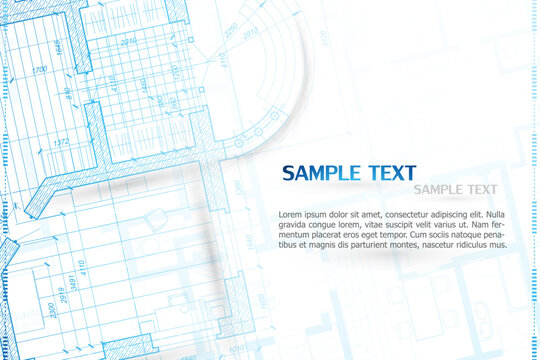 Architectural background. Building construct plan. Interior design sketch draw. Home floor architect pattern. Office reconstruction project. Abstract technology illustration. Vector blueprint.