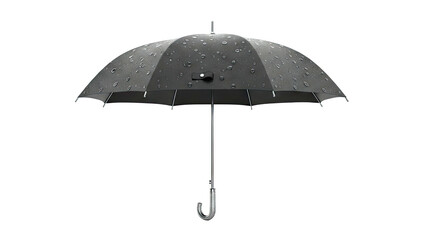 Black umbrella with water droplets, studio shot