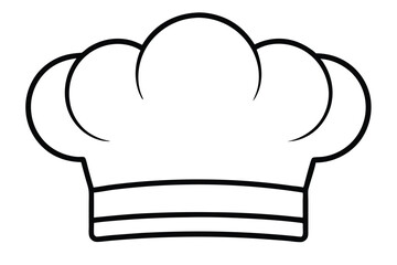 chef hat silhouette line art vector illustration with a white background