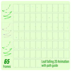Frame-by-Frame Leaf Falling 2D Animation Vector, Wind Motion Effects Illustration, Seamless Nature Animation Design, Editable Autumn Leaves Vector Elements, Falling Leaf Infographics Graphic Set.