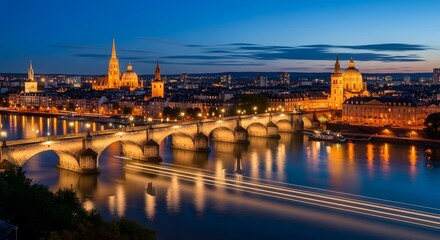 Obraz premium night view of budapest hungary