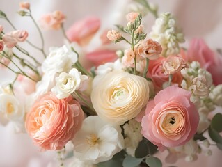 Delicate pastel floral arrangement