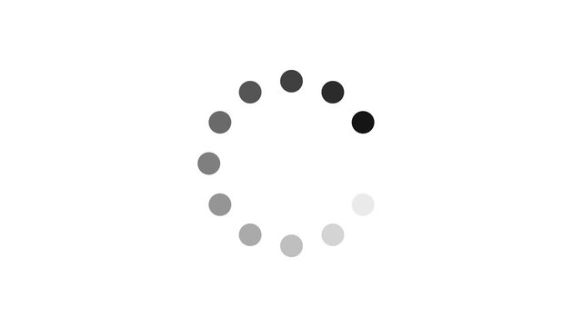 Modern circular loading animation featuring a smooth rotating loading indicator. Looping buffering and progress icon animation in clean minimal style. High-quality 4K video