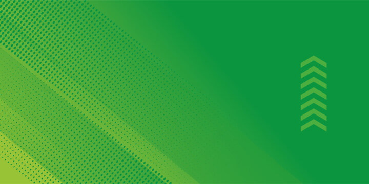 Picture green banner background with diagonal stripes and dot halftone. vector trendy