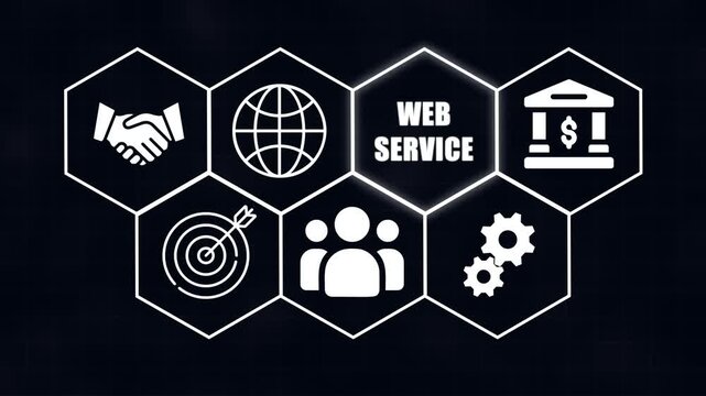 Web Service concept handshake globe target banking financial transaction digital network