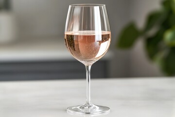 Elegant wine glass with metallic reflections in studio