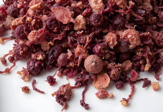 A vibrant blend of dried exotic berries and hibiscus petals for a refreshing herbal infusion. beet pulp