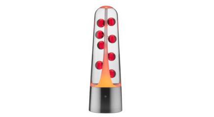 Silver lava lamp glowing lamp decorative lamp isolated on a transparent background