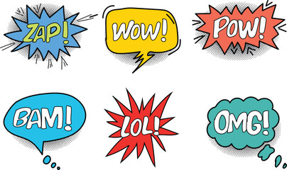 Comic book speech bubbles with various exclamations © Junayad