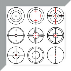 Target Crosshair Icons Set in Black and White Vector,target icon vector,target icon design,target icon concept, target icon post, target icon,cartoon,target icon icon, target icon template,target icon