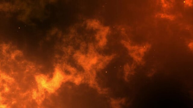Gold particles abstract background,Futuristic glittering fly movement flickering loop in space on black & read background, Shimmering Glittering Particles With Bokeh, Seamless 4K loop video animation