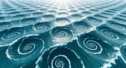 Ocean water swirling patterns blue sea