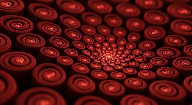 Red spiral pattern with concentric circles - Powered by Adobe