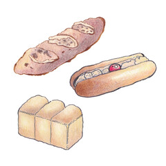 Bakery sweets dessert watercolor illustration