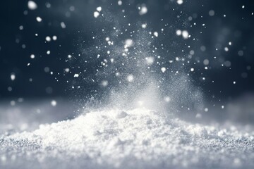 A microscopic view of dust and small particles floating through the atmosphere