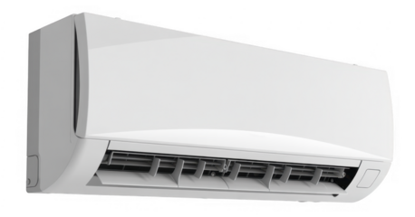 White Air Conditioner Unit appliance cooling isolated on a transparent background