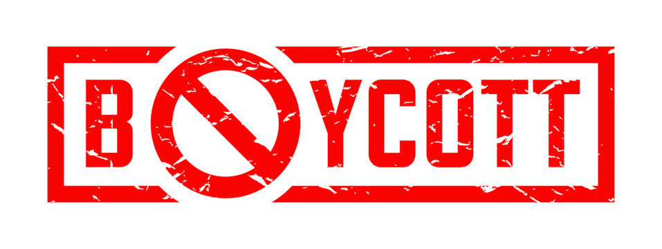Boycott red stamp