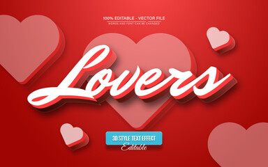 Lovers 3D Text Effect &ndash; Romantic Love Typography Style