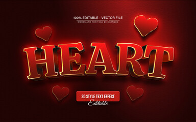 Dark Red Heart 3D Text Effect &ndash; Romantic Love Typography Style