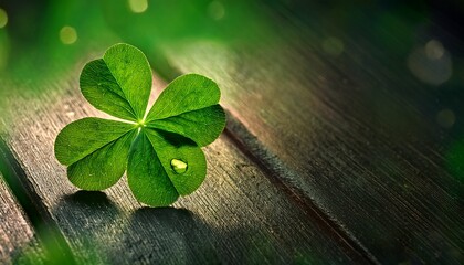 Lucky Irish Four Leaf Clover For St Patricks Day Background Design Element