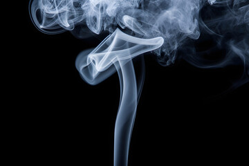 Ethereal Smoke Wisps Dancing Against a Stark Black Background