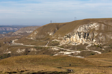 View of mountain ridges in Kislovodsk National Park
