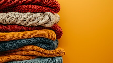 Colorful flat lay of women s clothing pile with elegant heels on a bright yellow background