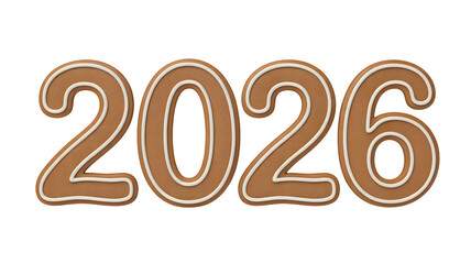 A large brown 2026 graphic on a black background