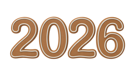 A large brown 2026 graphic on a black background