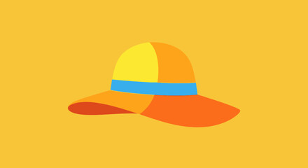 Vibrant summer hat worn by person on sunny day in casual outdoor setting
